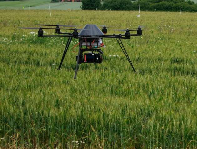 Optische Erkennung von Unkräutern mit Hexakopter-Kamera