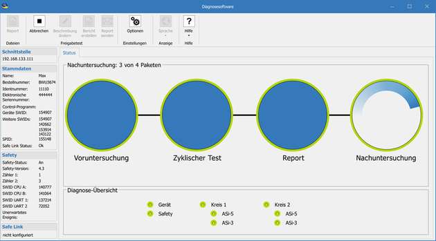 Diagnose-Tools in den Software-Suites von Bihl+Wiedemann ermöglichen eine kontinuierliche Überprüfung des Ist-Zustands von ASi Netzwerken.