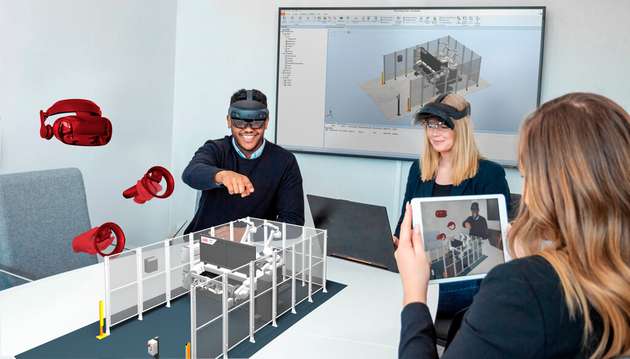 Mittels Virtual und Augmented Reality eröffnet RobotStudio maximale Flexibilität und Bewegungsfreiheit bei der virtuellen Kollaboration. Die Stakeholder eines Automatisierungsprojekts können sich ortsunabhängig treffen, um die geplante Anlage gemeinsam zu analysieren und anzupassen.