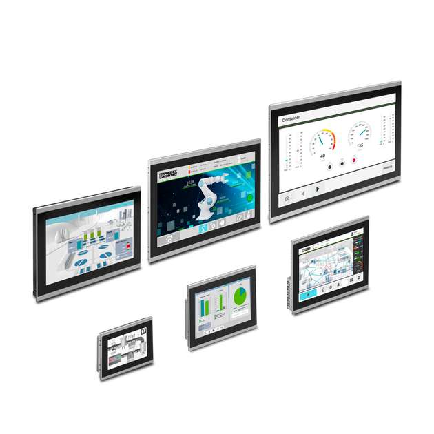 Je nach Anwendung sind die Panel-PCs in einer Display-Größe von 15,6 Zoll bis 21,5 Zoll erhältlich – stets im identischen Design der HMI-Lösungen von Phoenix Contact.