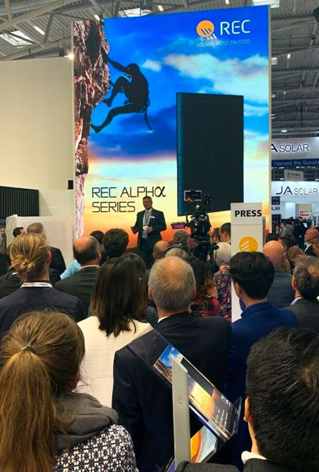 Die Einführungsveranstaltung der REC-Alpha-Serie auf der Intersolar Europe 2019