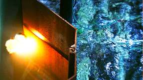 Ziel des lasergestützten Metall-Fülldrahtschweißverfahrens: Effizienteres Schweißen unter Wasser und bessere Schweißnähte.
