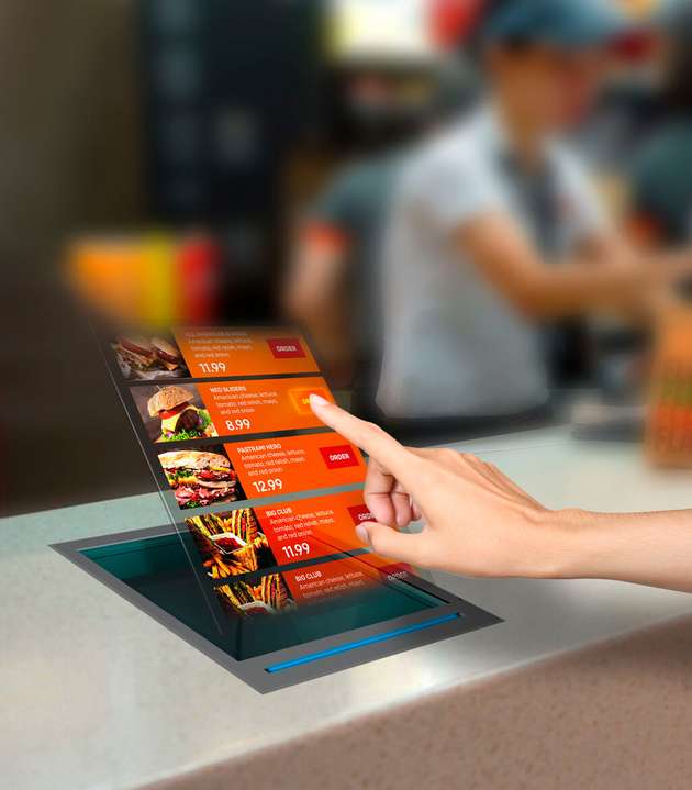 Holographic Touch in der Praxis: Berührungslos am Restaurant-Terminal die Speisen bestellen, ist kein Problem.