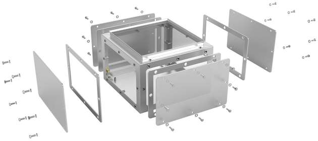 Modular stainless steel enclosure from the SR series 