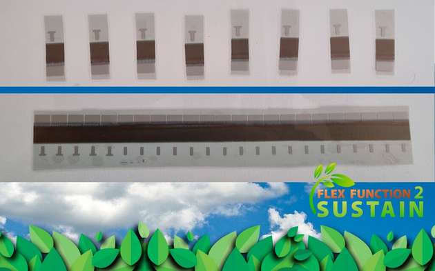 Weltweit erste organische Solarzelle auf einer Folie aus recyceltem Polypropylen aus Verpackungsmaterial von Getränkebeuteln