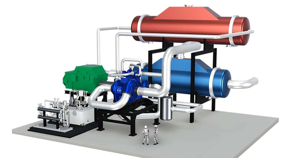 Illustration der geplanten industriellen Großwärmepumpe von MAN Energy Solutions