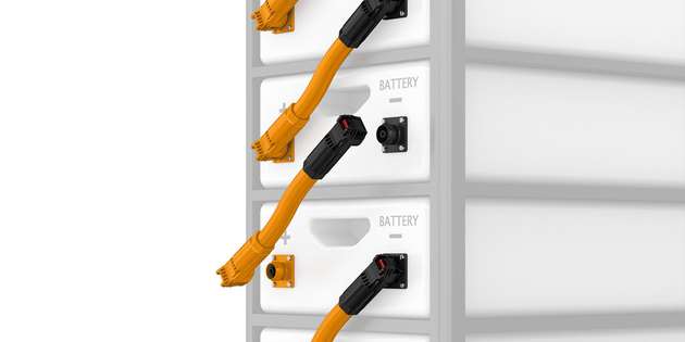 Innovative Anschlusstechniken für Leistung, Signale und Daten zum Einsatz in Energiespeichersystemen könnten so aussehen.