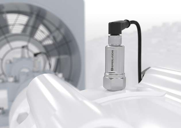 Der Schwingungssensor wird auf der Anwendung montiert und kann Veränderungen rechtzeitig erkennen.