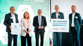 Optima bekam das Label „CO22-neutrales Unternehmen“ der Klimaschutzstiftung Baden-Württemberg verliehen.