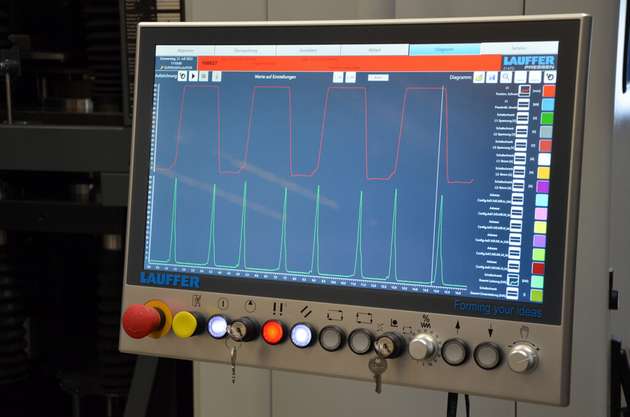 Mit der eigens von Lauffer entwickelten Software lässt sich jeder Pressvorgang komfortabel, sicher und zuverlässig bedienen und überwachen.