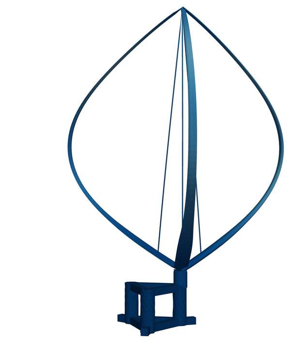 Ein Bild einer Analyse der neuen schwimmenden Vertikalachsen-Windturbine der Sandia National Laboratories mit dem neuen Design-Tool des Teams.