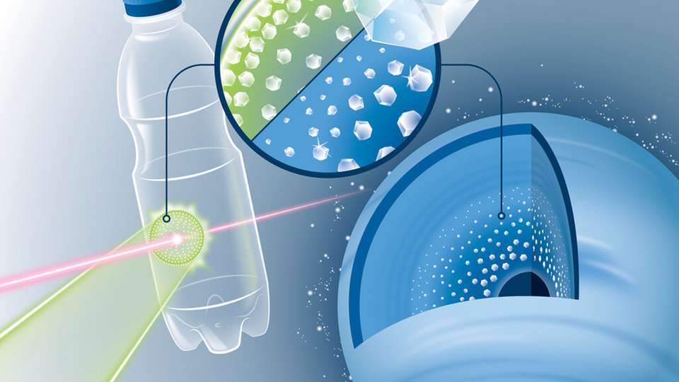 Beim Durchführen des Experiments konnten die Wissenschaftler feststellen, dass sich unter dem Extremdruck winzige Diamanten bildeten.