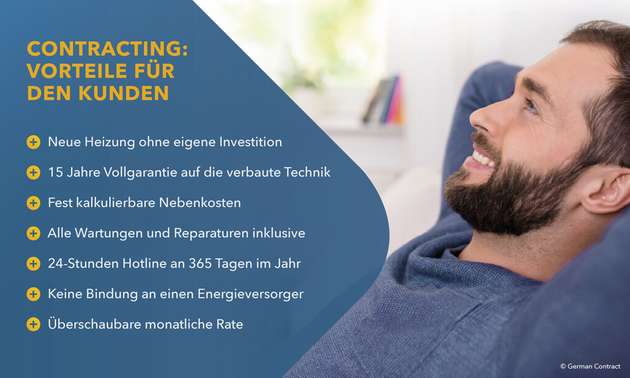 Wer seine Wärmeversorgung technisch auf den neuesten Stand bringen möchte, der profitiert mit dem Voll-Service-Contracting-Modell von german contract von zahlreichen Vorteilen und genießt eine rundum sorgenfreie Energieversorgung.
