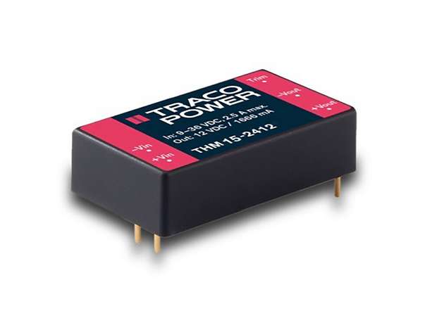 The 15 Watt THM series is a PCB-mount medical DC/DC converter.