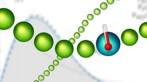 Eines der Teilchen dient als „Thermometer“, das gesamte Vielteilchen-Ensemble wird am Computer simuliert.