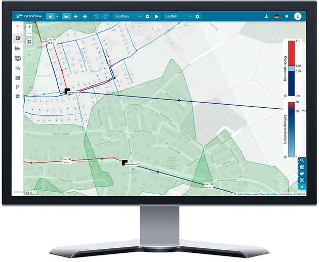 Digitaler Zwilling eines Stromnetzes in Retoflow