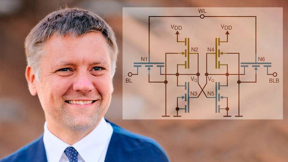 Michael Waltl und eine der untersuchten Schaltungen