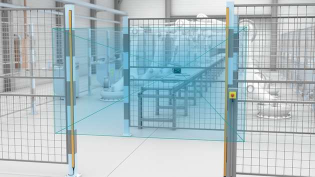 Die Ereigniskamera überwacht einen sensorisch gesicherten Zugangsbereich. Wird die Maschine oder Anlage durch die Zugangssicherung angehalten, steht eine Aufzeichnung des auslösenden Ereignisses zur Verfügung.