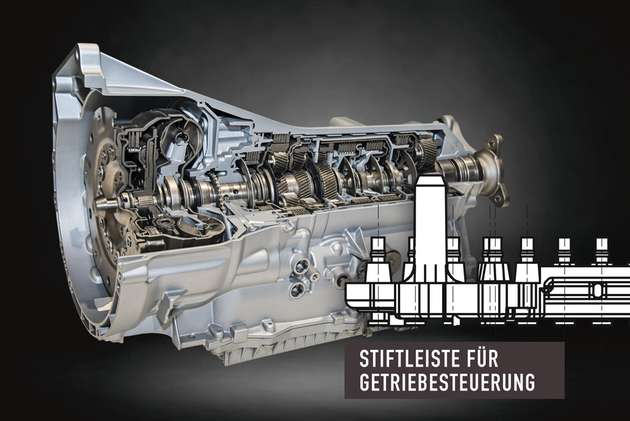 Getriebe im Automobil: Die schwebende Stiftleiste arbeitet auch in Getriebesteuerungen zuverlässig.