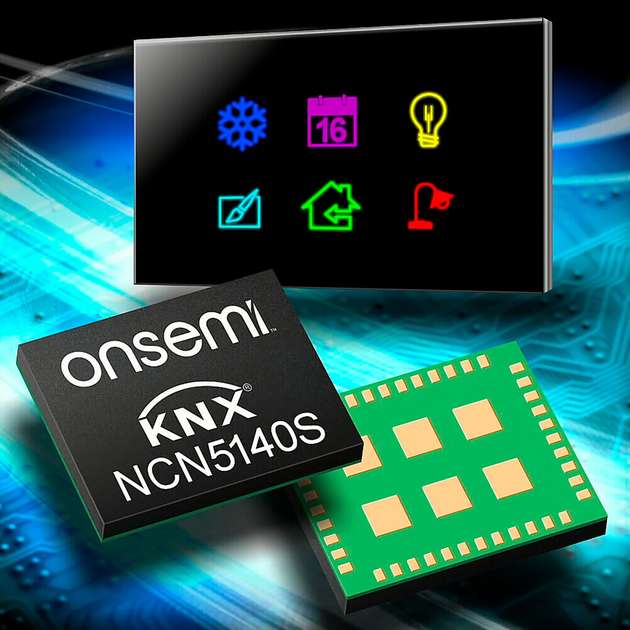 Der NCN5140S enthält alle wichtigen Komponenten eines KNX-Bausteins, einschließlich PHY, Media Access Controller (MAC) und Software-Stack.