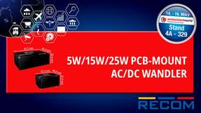 Recom RACxx-K/480 Serie: 5W/15W/25W PCB-mount AC/DC Wandler