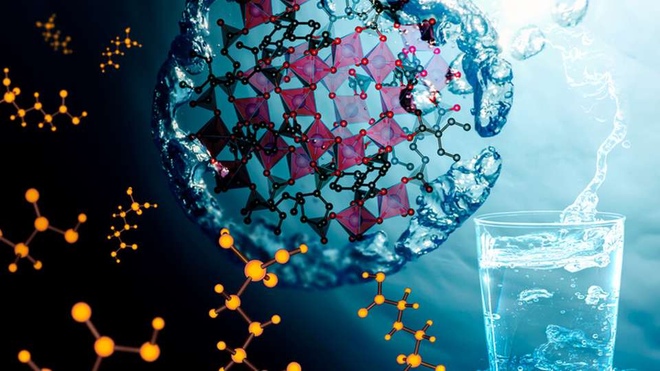 Schematische Zeichnung eines MOFs