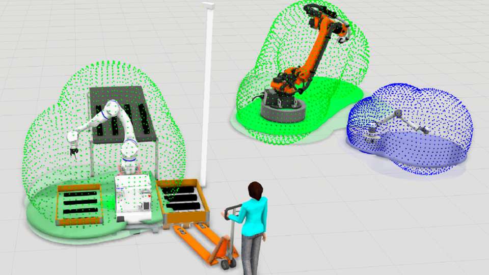 Modulares Sicherheitssystem für die nächste Generation der Mensch-Roboter-Kollaboration: Entwickelt von Fraunhofer IWU, NexCobot und Synapticon.