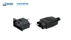 IEC-Steckverbindersystem bis maximal 400 VDC Das Steckverbindersystem von Schurter verfügt über einen Betriebstemperaturbereich von -5 bis 105 °C.