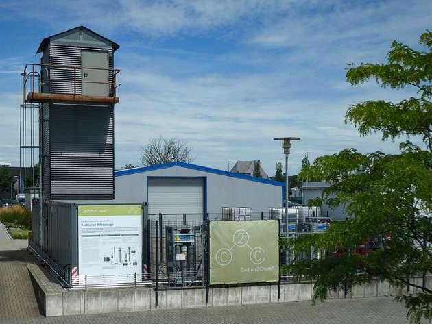 Blick auf die Methanolanlage an ihrem bisherigen Standort am Fraunhofer Umsicht in Oberhausen.