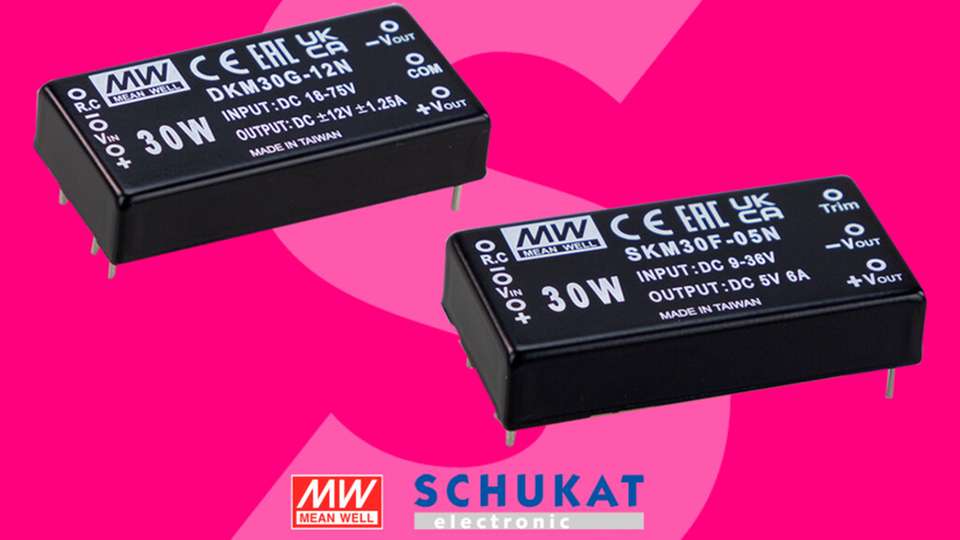 Neue DC/DC-Wandler-Module mit 4:1 Eingangsbereich. Die neuen Serien kommen im kompakten 2 Zoll x 1 Zoll Gehäuse.