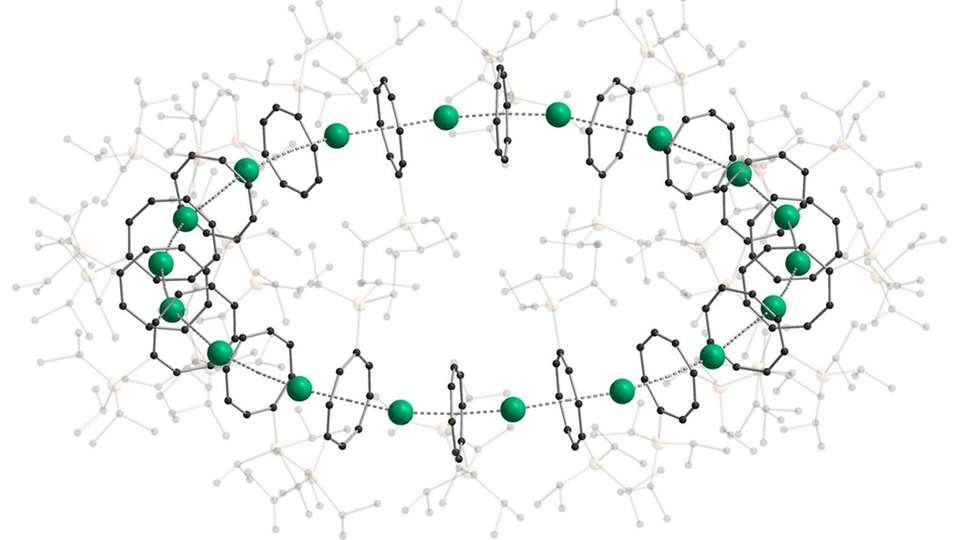 Cyclocen heißt die neuartige Molekülstruktur, in der Sandwich-Komplexe erstmals einen nanoskalige Ring formen. 