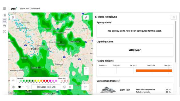 Das Storm Risk Dashboard analysiert Wetterdaten und hilft dabei, Wetterrisiken in vordefinierten Regionen abzuschätzen sowie entsprechende Gegenmaßnahmen einzuleiten.