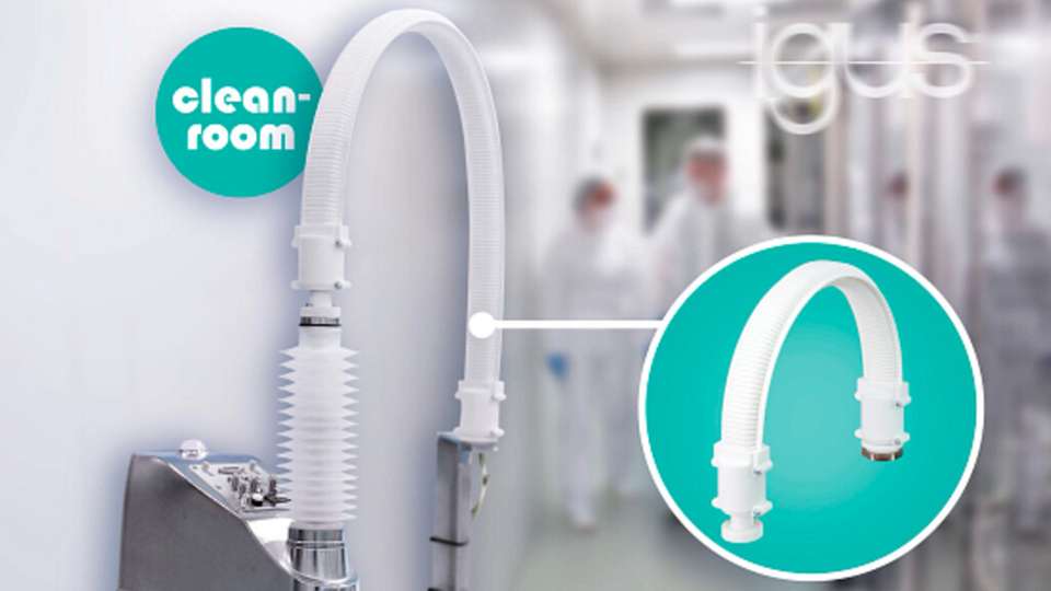 Die Clean SCARA Cable Solution sorgt für eine partikelfreie Energieführung selbst bei hochdynamischen Bewegungen.