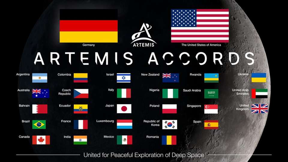 Die Artemis Accords zählen nun 29 Mitglieder: Argentinien, Australien, Bahrain, Brasilien, Deutschland, Ecuador, Frankreich, Großbritannien, Indien, Israel, Italien, Japan, Kanada, Kolumbien, Luxemburg, Mexiko, Neuseeland, Nigeria, Polen, Ruanda, Rumänien, Saudi Arabien, Singapur, Spanien, Südkorea, die Ukraine, die USA und die Vereinigten Arabischen Emirate.