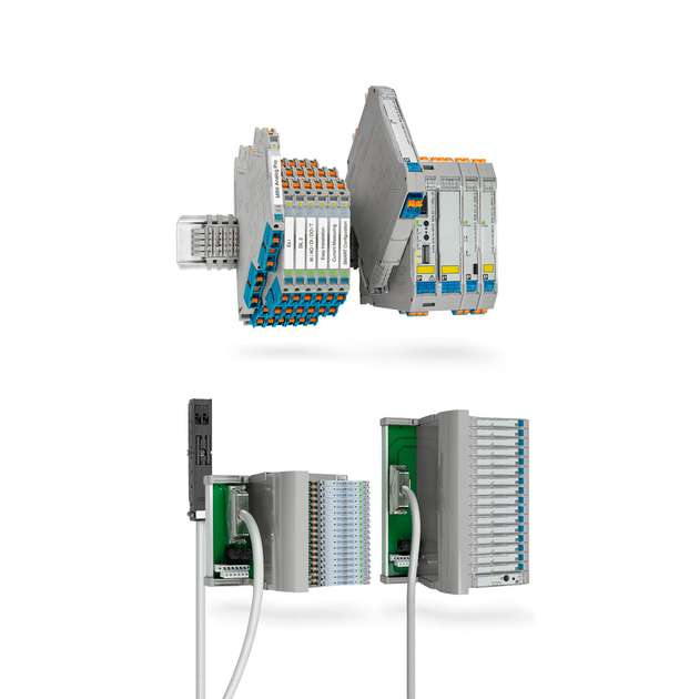 Die Ex-i-Trennverstärker-Baureihen Mini Analog Pro und MACX Analog sowie Termination Carrier können an Standard-IO-Karten angebunden werden.