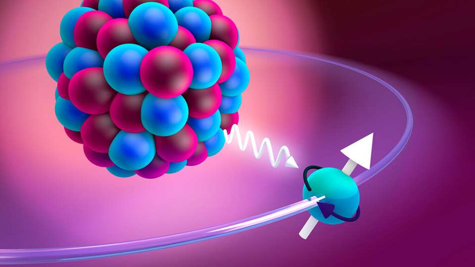 Schematische Darstellung eines wasserstoffartigen Zinn-Ions