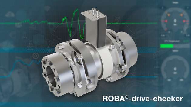Die neue drehmomentmessende Wellenkupplung Roba-Drive-Checker für permanente Zustandsüberwachung von Maschinen und Anlagen.