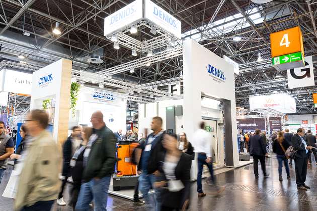 Besuchermagnet auf den Messen: Der Stand von Denios (hier im Herbst 2023 auf der Messe A+A in Düsseldorf)