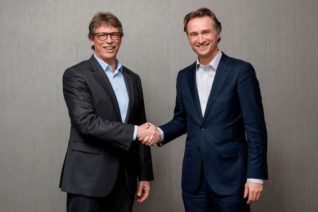 Matthias Rebellius, Mitglied des Vorstands bei Siemens und CEO von Smart Infrastructure; Dolf van den Brink, CEO und Vorstandsvorsitzender von Heineken.