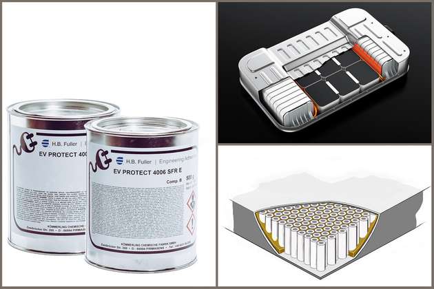 Die in Elektroautos verwendeten Batterien bestehen aus verschiedenen Komponenten, die miteinander verbunden werden müssen. Ob beim Montieren von Kühlplatten im Boden der Batteriepackwanne oder beim Einbringen der Batteriemodule ins Packgehäuse mit den Klebstofflösungen gelingt ein präzises, dauerhaftes und beschädigungsfreies Fixieren.