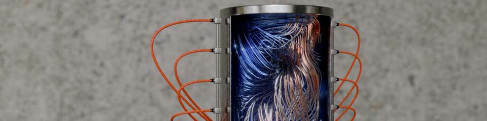 3D-Darstellung einer turbulenten temperaturgetriebenen Strömung in einem Flüssigmetall