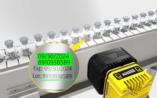 Das Bildverarbeitungssystem In-Sight 3800 von Cognex arbeitet mit KI-basierenden Edge-Learning-Tools und traditionellen regelbasierten Algorithmen und ermöglicht damit leistungsfähige Lösungen, unter anderem zum schnellen Lesen von Zeichen. 