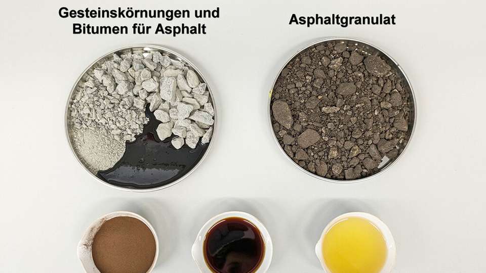 Asphalt ist ein Gemisch aus Gesteinskörnungen und dem schwarzen Erdölderivat Bitumen. Der Bioasphalt soll nahezu vollständig aus aufbereitetem Ausbauasphalt bestehen, ergänzt durch biologische Bindemittel, wie Lignine, Harze und Pflanzenöle.