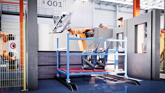  Die Koppler übertragen kontaktlos Daten und Energie zwischen mobilen Werkstück- trägern und statischer Arbeitsstation, über den „Application Specific Tag“ des IO-Link Device ist jeder Werkstückträger identifizierbar.