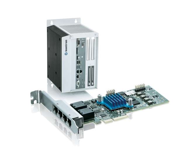 Das Kontron TSN-Starterkit ermöglicht Konfiguration und Monitoring von TSN-Netzwerken. Mit einer PCI-Express-Karte und passender Software können IPCs für TSN nachgerüstet werden.