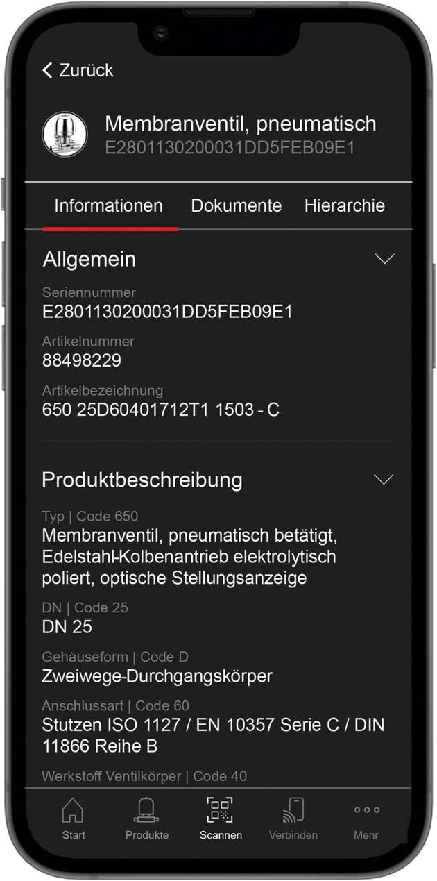 QR-Codes oder RFID-Tags können gescannnt werden.
