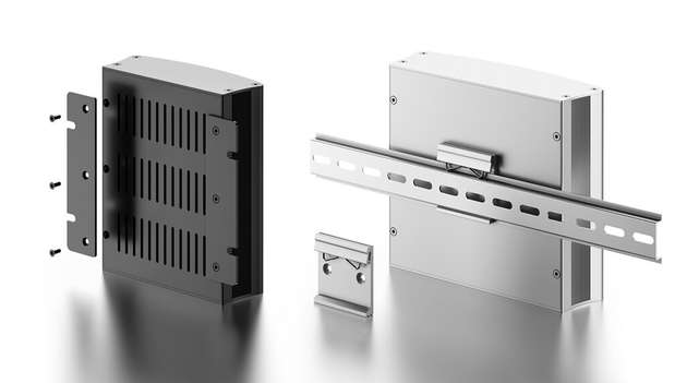 Die Gehäuse sind optional mit Befestigungselemente und Lüftungsschlitzen erhältlich.