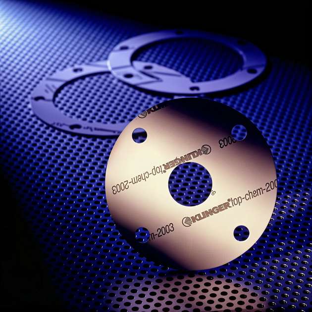 Die Klinger top-chem 2003 weist bereits bei geringen Flächenpressungen eine hohe Anpassungsfähigkeit und Dichtheit auf.