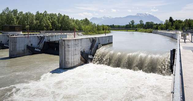 Stadtwerke Feldkirch betreiben für die Energiegewinnung mehrere Flusswasserkraftwerke.