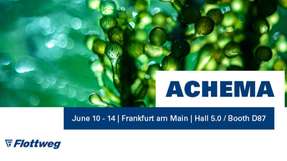 Das Unternehmen Flottweg präsentiert auf der Achema seine Trenntechnik für Biotechnologie, Chemie und Pharma.